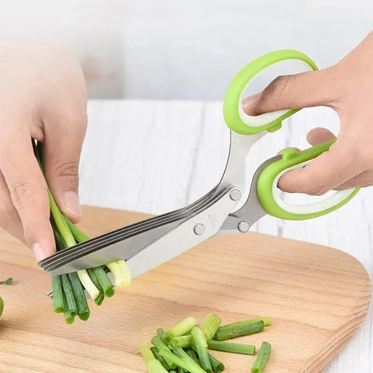 5-Blade Herb Scissors with Cleaning Comb
